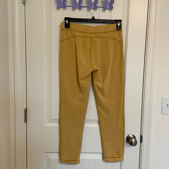 Abercrombie & Fitch women’s yellow word stitch fleece lined cuffed sweatpants XS - Picture 6 of 8